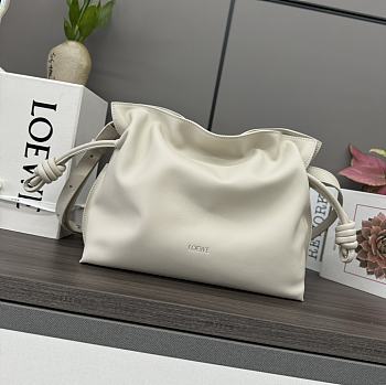 Loewe Medium Flamenco clutch in nappa calfskin white