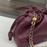 Loewe Flamenco Medium Drawstring Shoulder Bag Dark Burgundy - 4