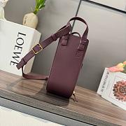 Loewe Slice bag in shiny calfskin dark burgundy - 4