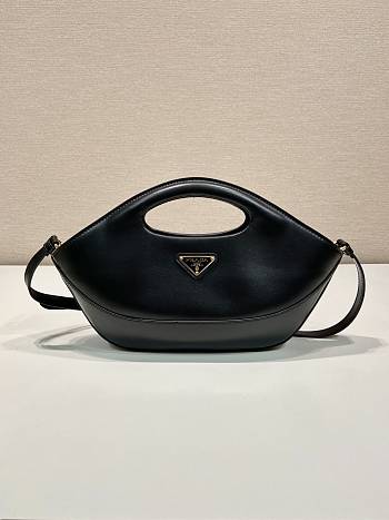 Prada Triangle-logo leather tote bag black