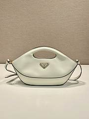 Prada Triangle-logo leather tote bag white - 1