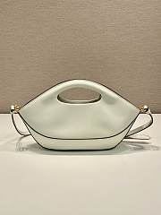 Prada Triangle-logo leather tote bag white - 5