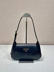 Prada Cleo Logo Plaque Shoulder Bag In Dark Blue - 1