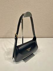 Prada Cleo Logo Plaque Shoulder Bag In Dark Blue - 5