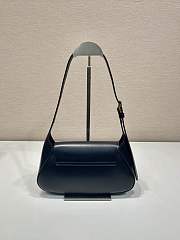 Prada Cleo Logo Plaque Shoulder Bag In Dark Blue - 4