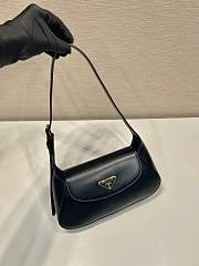 Prada Cleo Logo Plaque Shoulder Bag In Dark Blue - 2