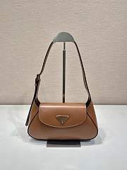 Prada Cleo Logo Plaque Shoulder Bag In Brown - 1