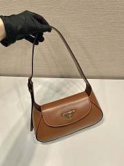 Prada Cleo Logo Plaque Shoulder Bag In Brown - 6