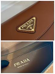 Prada Cleo Logo Plaque Shoulder Bag In Brown - 4