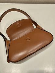 Prada Cleo Logo Plaque Shoulder Bag In Brown - 3