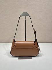 Prada Cleo Logo Plaque Shoulder Bag In Brown - 2