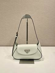 Prada Cleo Logo Plaque Shoulder Bag In White - 1