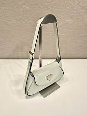 Prada Cleo Logo Plaque Shoulder Bag In White - 5