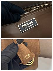 Prada Medium suede shoulder bag gold hardware cocoa brown - 3