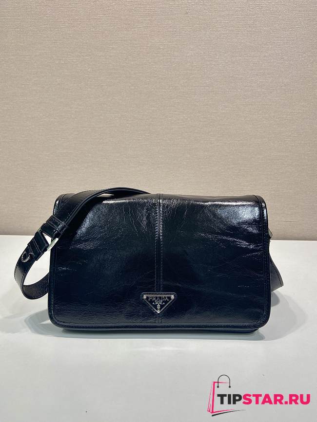 Prada Medium triangle logo messenger bag black - 1