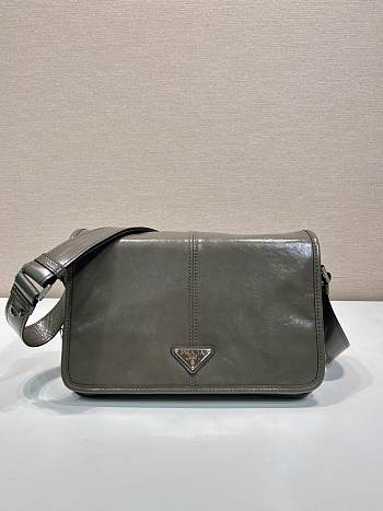 Prada Medium triangle logo messenger bag green