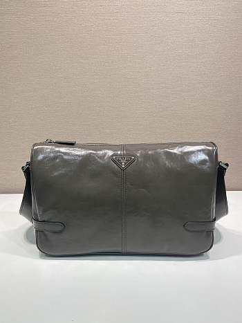 Prada Triangle logo messenger bag green