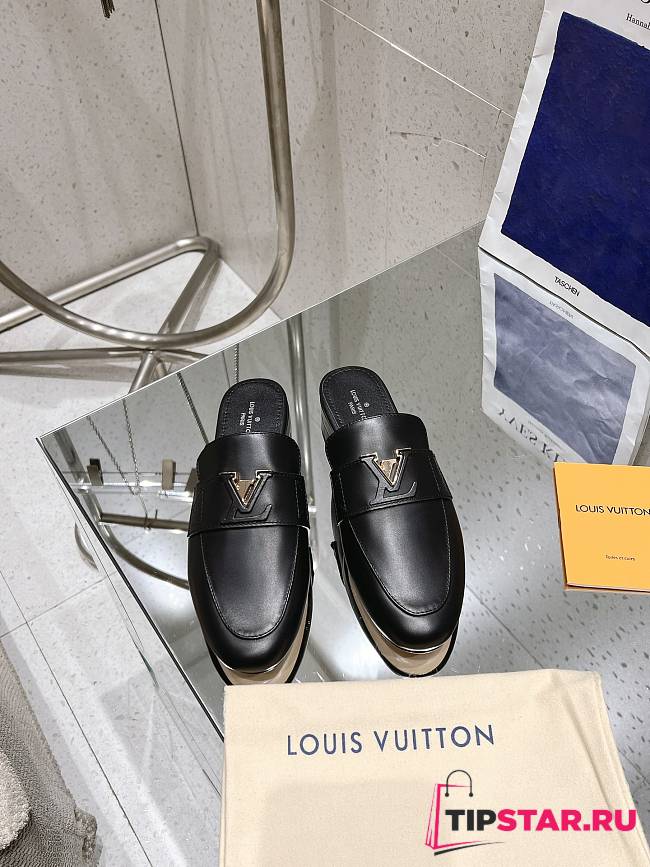 Louis Vuitton Capri Open Black Loafers Lambskin - 1