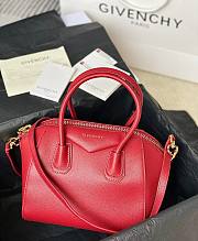 Givenchy Mini Antigona bag in Box leather red - 1