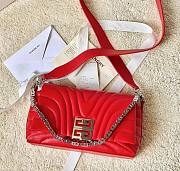 Givenchy Small 4G Liquid bag in quilted leather red - 1