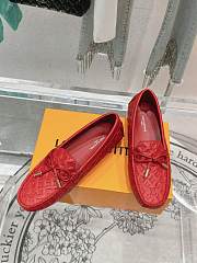 Louis Vuitton Driver Mocassin Shoes Red - 1