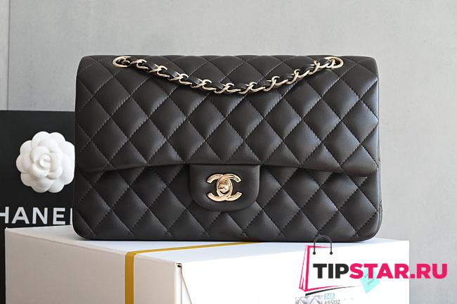 Chanel Classic Flapbag Lambskin Leather In Black Size 25.5*14.5*6 cm - 1