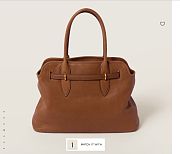 Miumiu Aventure nappa leather bag medium size oak color - 3