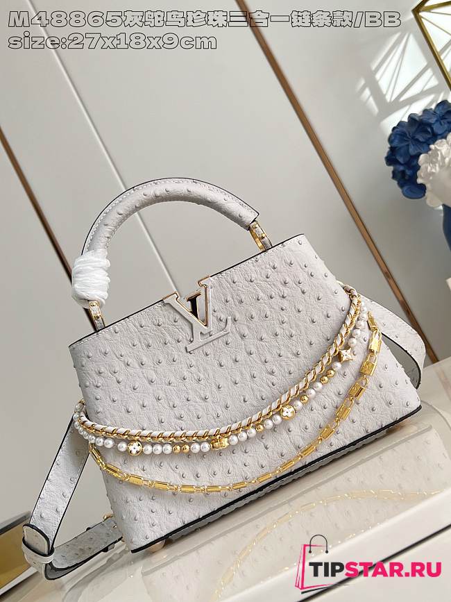 Louis Vuitton Capucines BB Trilogy Taurillon In White - 1