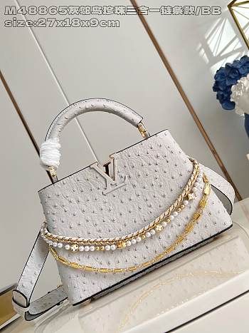 Louis Vuitton Capucines BB Trilogy Taurillon In White