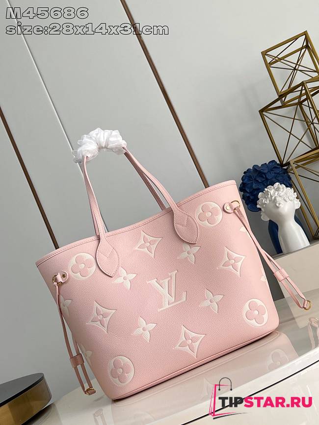 Louis Vuitton Neverfull LV Milky Way Monogram Empreinte In Pink - 1