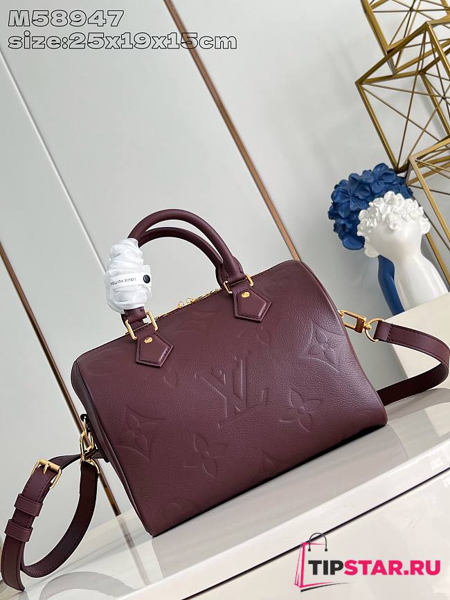 Louis Vuitton Speedy Bandoulière 25 In Burgundy M58947 - 1