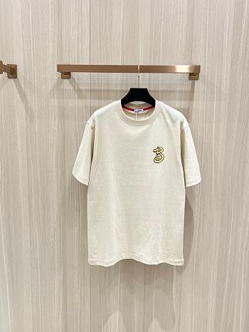 Burberry Short Sleeves with Snake Embroidery T-Shirt In White