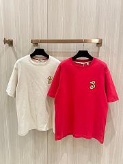 Burberry Short Sleeves with Snake Embroidery T-Shirt In Red - 6