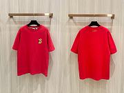 Burberry Short Sleeves with Snake Embroidery T-Shirt In Red - 2