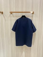 Gucci Ribbon flag print short sleeves t-shirt dark blue - 3