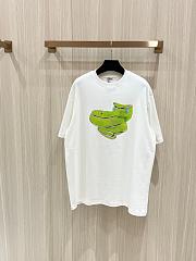 Loewe Jelly Green Snake Short Sleeves T-Shirt In White - 1