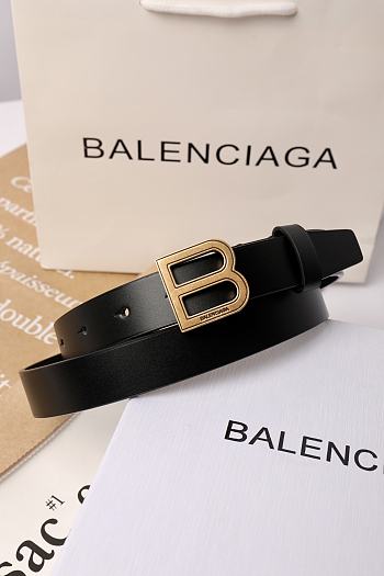 Balenciaga Logo Leather Belt In Black 2.5 cm