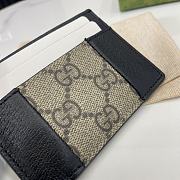 Gucci GG Supreme Card Holder Wallet In Beige/Black - 3