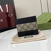 Gucci GG Supreme PVC Wallet In Beige/Black - 4