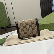 Gucci Luce continental wallet in beige and ebony canvas - 4