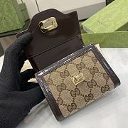 Gucci Luce continental wallet in beige and ebony canvas - 3