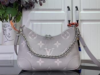 Louis Vuitton Boulogne Leather Bicolor Monogram Empreinte Gray