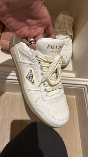 Prada Downtown ivory leather trainer white - 6