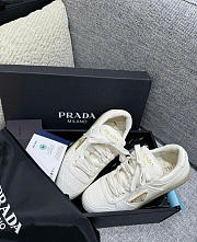 Prada Downtown ivory leather trainer white - 5