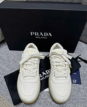 Prada Downtown ivory leather trainer white - 4