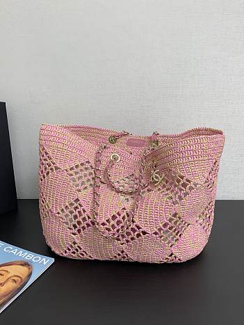 Chanel 24A Large Coco Beach Bag In Pink