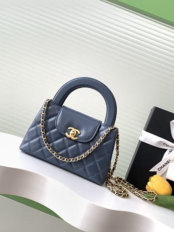 Chanel Small Kelly Gray Gold Hardware In Blue