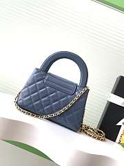 Chanel Small Kelly Gray Gold Hardware In Blue - 6