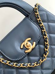 Chanel Small Kelly Gray Gold Hardware In Blue - 4