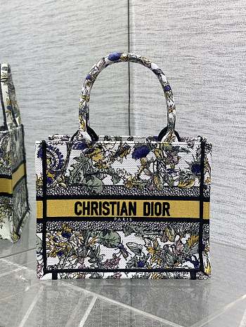 Dior Small Book Tote Around the world yellow